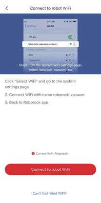tap Connect to robot Wi-Fi