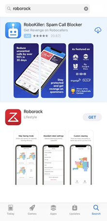 search Roborock app on App Store
